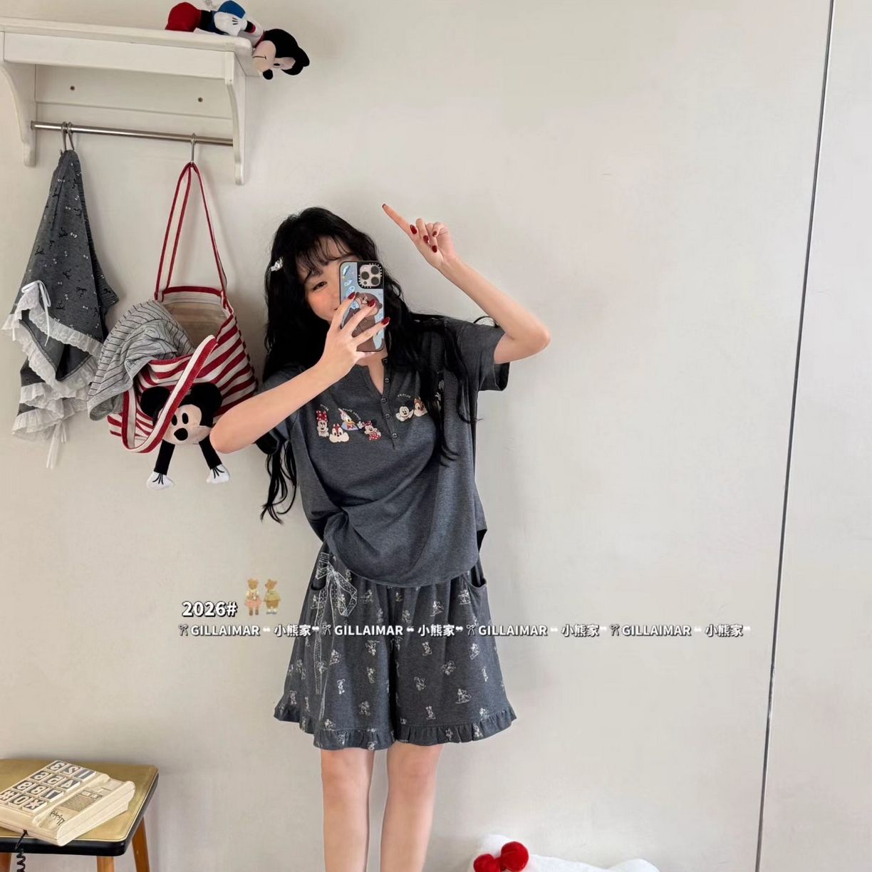 91家纺网 家纺一手货源 找家纺 （总）妍景家居生活馆 2026新款睡衣短裤两件套米奇小小