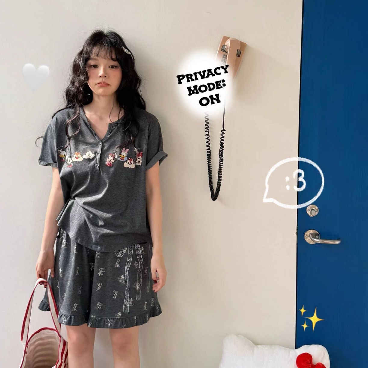 91家纺网 家纺一手货源 找家纺 妍景家居生活馆 2026新款睡衣短裤两件套米奇小小 短裤米奇小小-深灰