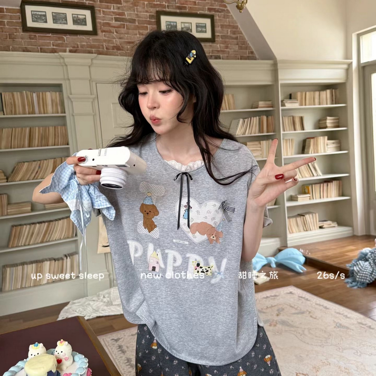 91家纺网 家纺一手货源 找家纺 （总）妍景家居生活馆 2026新款睡衣短裤两件套小奶狗系列