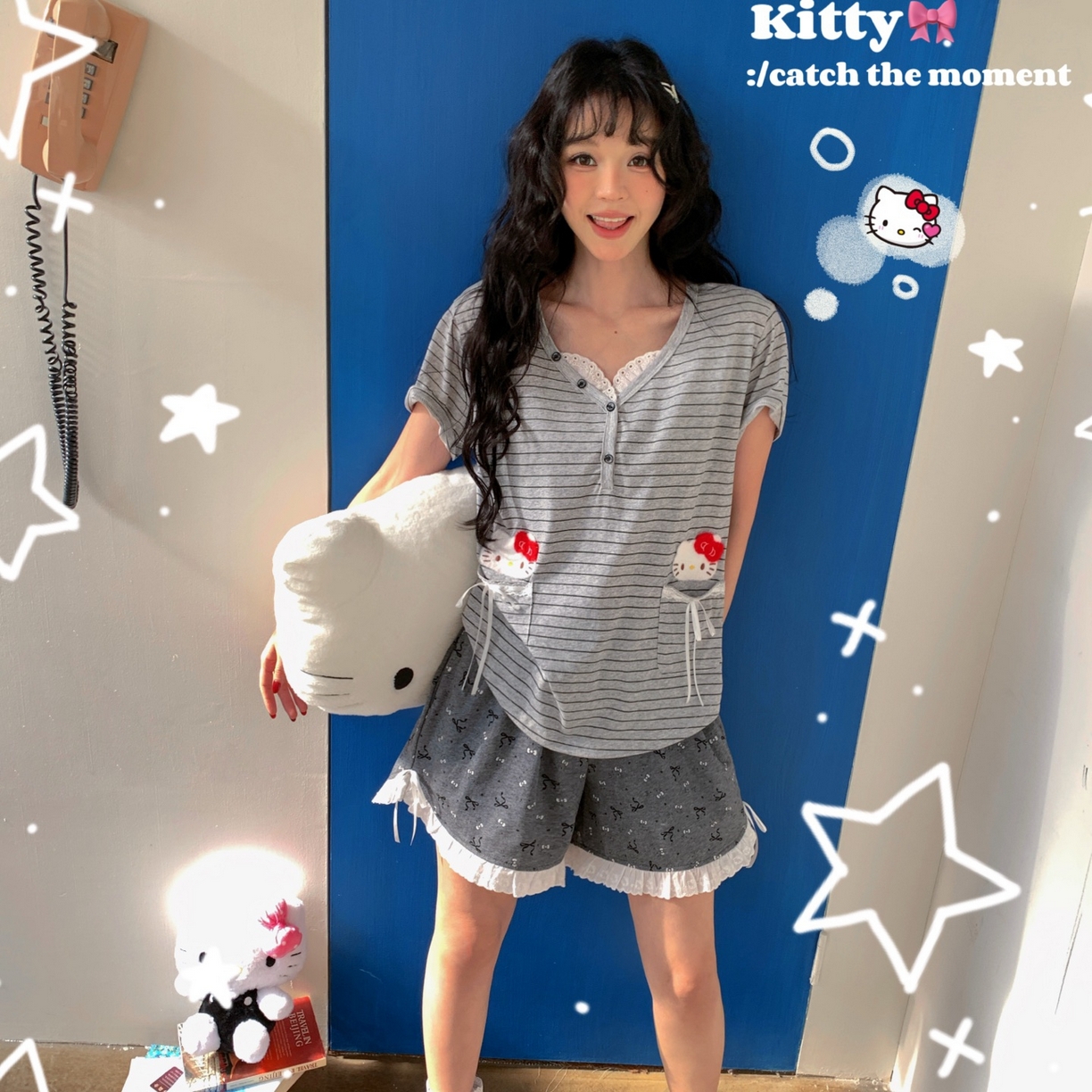 91家纺网 家纺一手货源 找家纺 （总）妍景家居生活馆 2026新款莱赛尔冰丝棉睡衣短裤两件套口袋KT