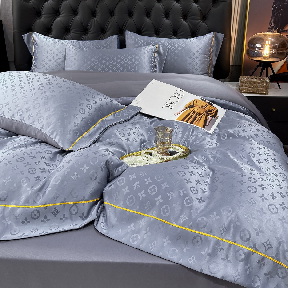 91家纺网 家纺一手货源 找家纺 （总）经年 2026新款60S贡缎提花水洗真丝四件套