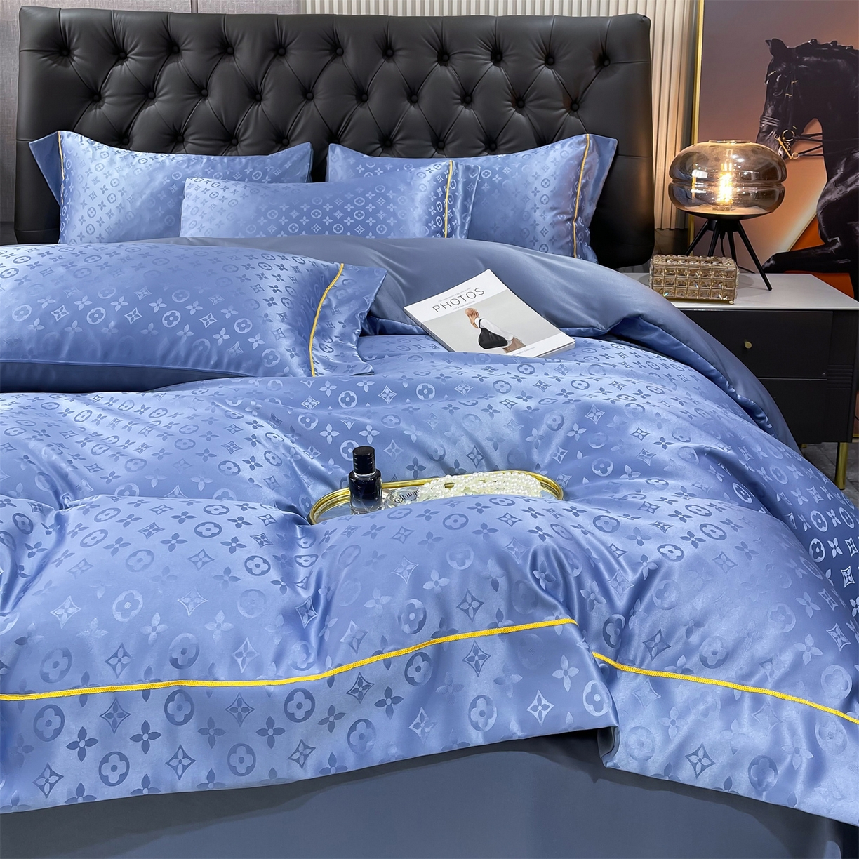 经年 2026新款60S贡缎提花水洗真丝四件套 艾诺维-艳兰