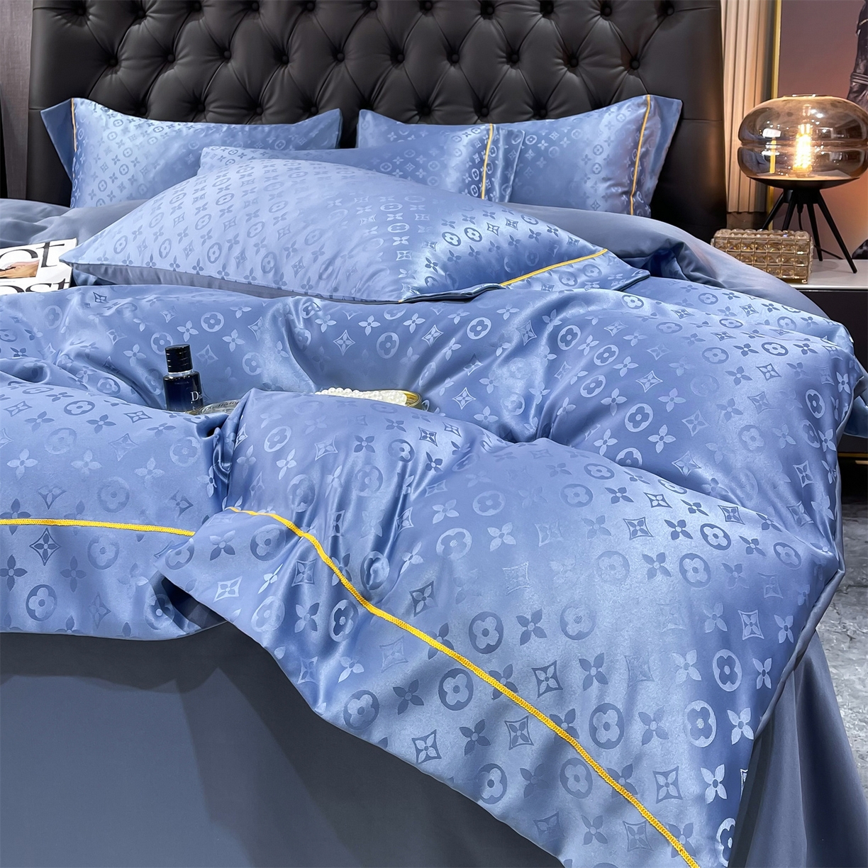 91家纺网 家纺一手货源 找家纺 经年 2026新款60S贡缎提花水洗真丝四件套 艾诺维-艳兰