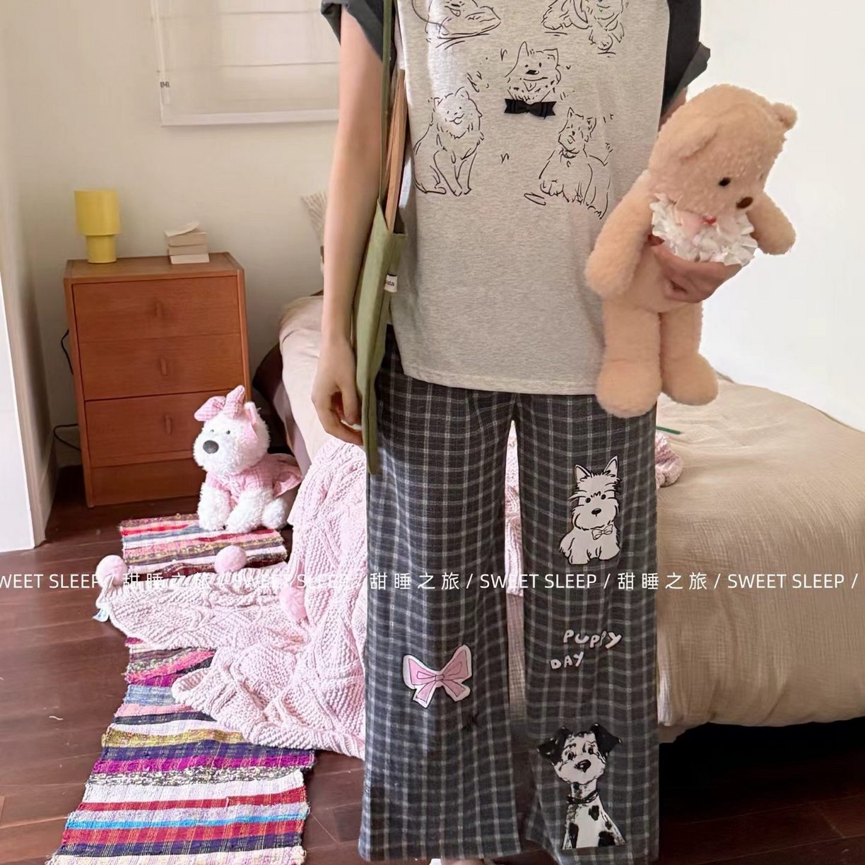 91家纺网 家纺一手货源 找家纺 （总）妍景家居生活馆 2026新款睡衣睡裤两件套旺旺公园