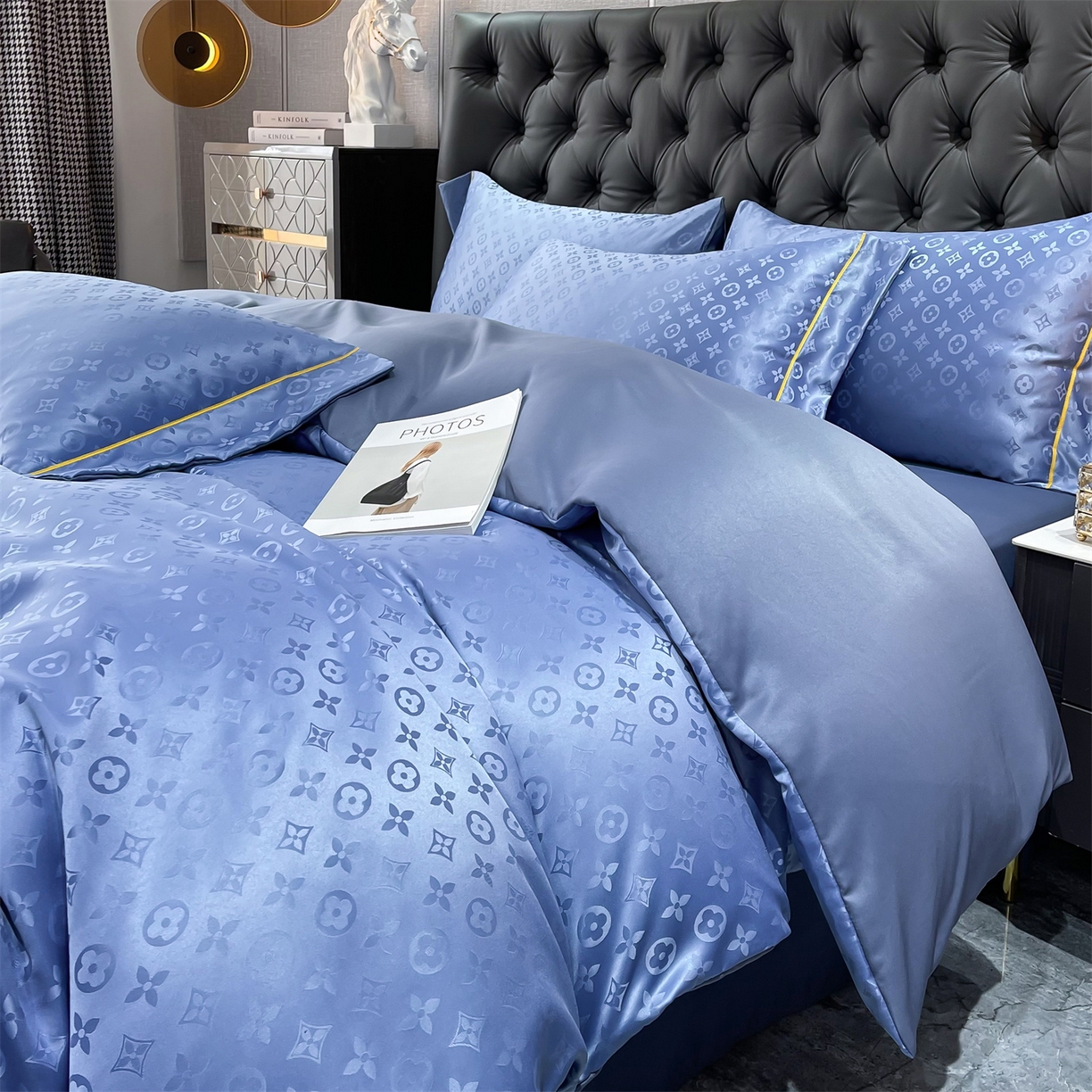 91家纺网 家纺一手货源 找家纺 经年 2026新款60S贡缎提花水洗真丝四件套 艾诺维-艳兰