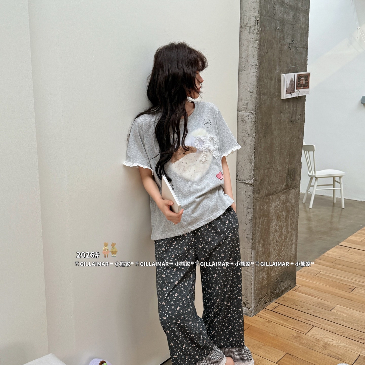 91家纺网 家纺一手货源 找家纺 （总）妍景家居生活馆 2026新款莱赛尔冰丝棉睡衣两件套午睡小狗