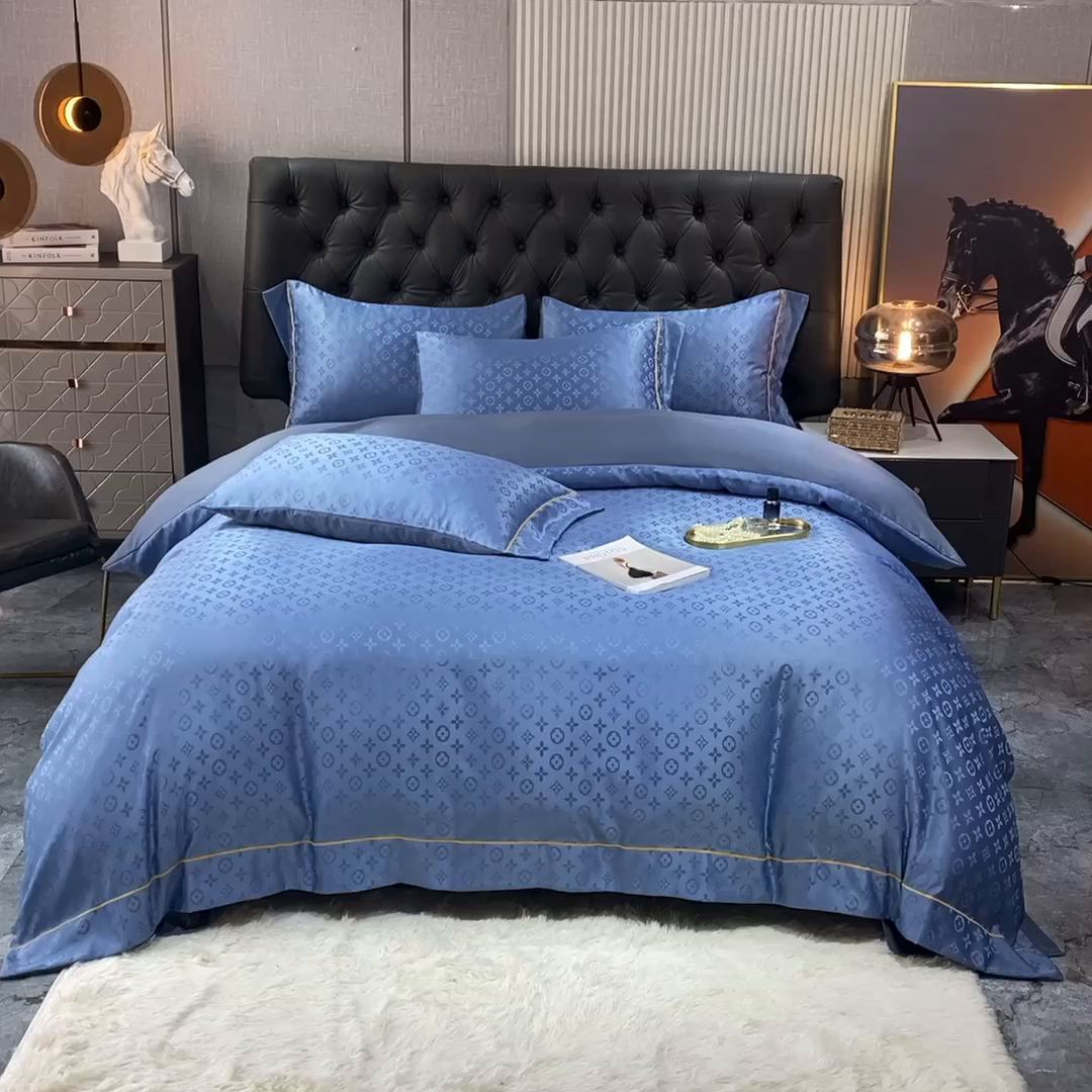 91家纺网 家纺一手货源 找家纺 经年 2026新款60S贡缎提花水洗真丝四件套 艾诺维-艳兰