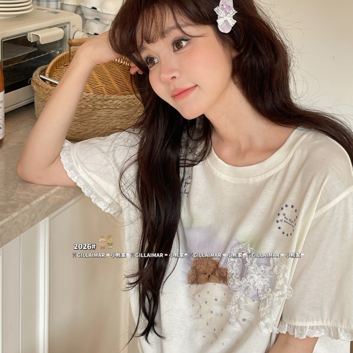 91家纺网 家纺一手货源 找家纺 妍景家居生活馆 2026新款莱赛尔冰丝棉睡衣两件套午睡小狗 午睡小狗-紫色