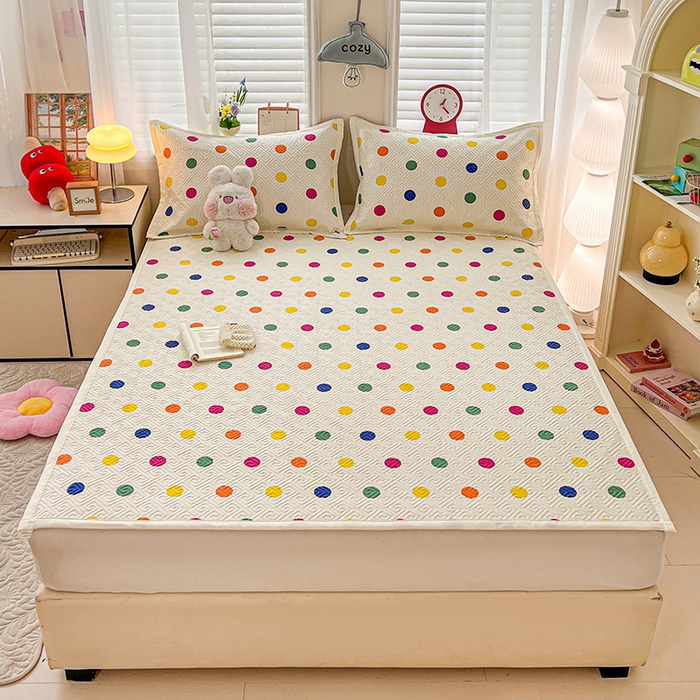 91家纺网 家纺一手货源 找家纺 （总）忆生活家纺 2026新款A类全棉老粗布软凉席夹棉床盖可机洗