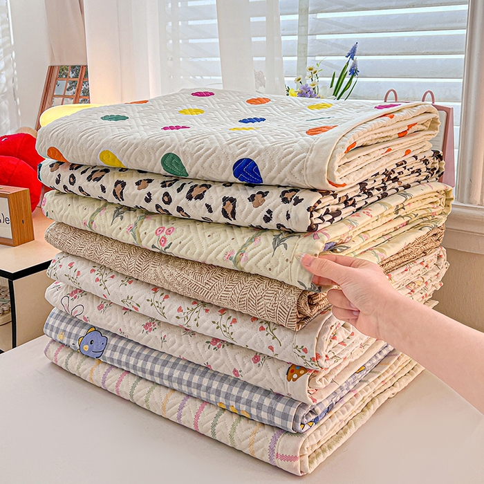 91家纺网 家纺一手货源 找家纺 忆生活家纺 2026新款A类全棉老粗布软凉席夹棉床盖可机洗 组合图