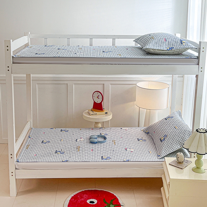 91家纺网 家纺一手货源 找家纺 （总）忆生活家纺 2026新款学生床全棉老粗布软凉席老粗布夹棉床盖上下铺