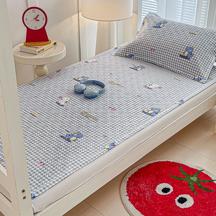 91家纺网 家纺一手货源 找家纺 （总）忆生活家纺 2026新款学生床全棉老粗布软凉席老粗布夹棉床盖上下铺