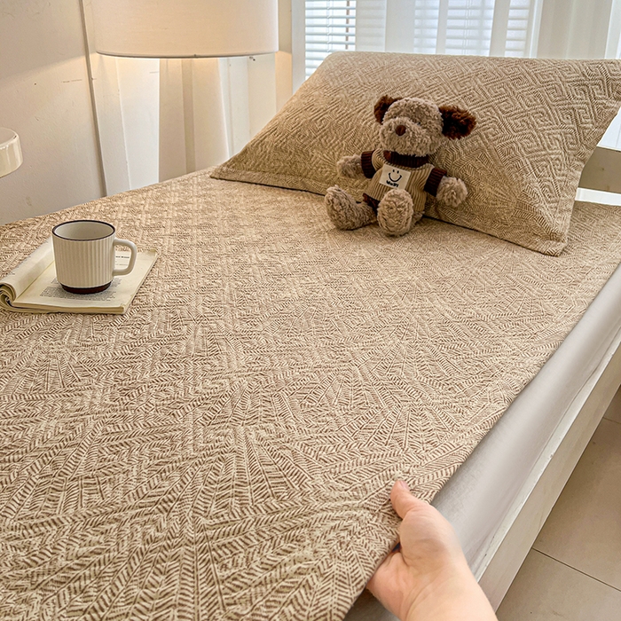 91家纺网 家纺一手货源 找家纺 （总）忆生活家纺 2026新款学生床全棉老粗布软凉席老粗布夹棉床盖上下铺