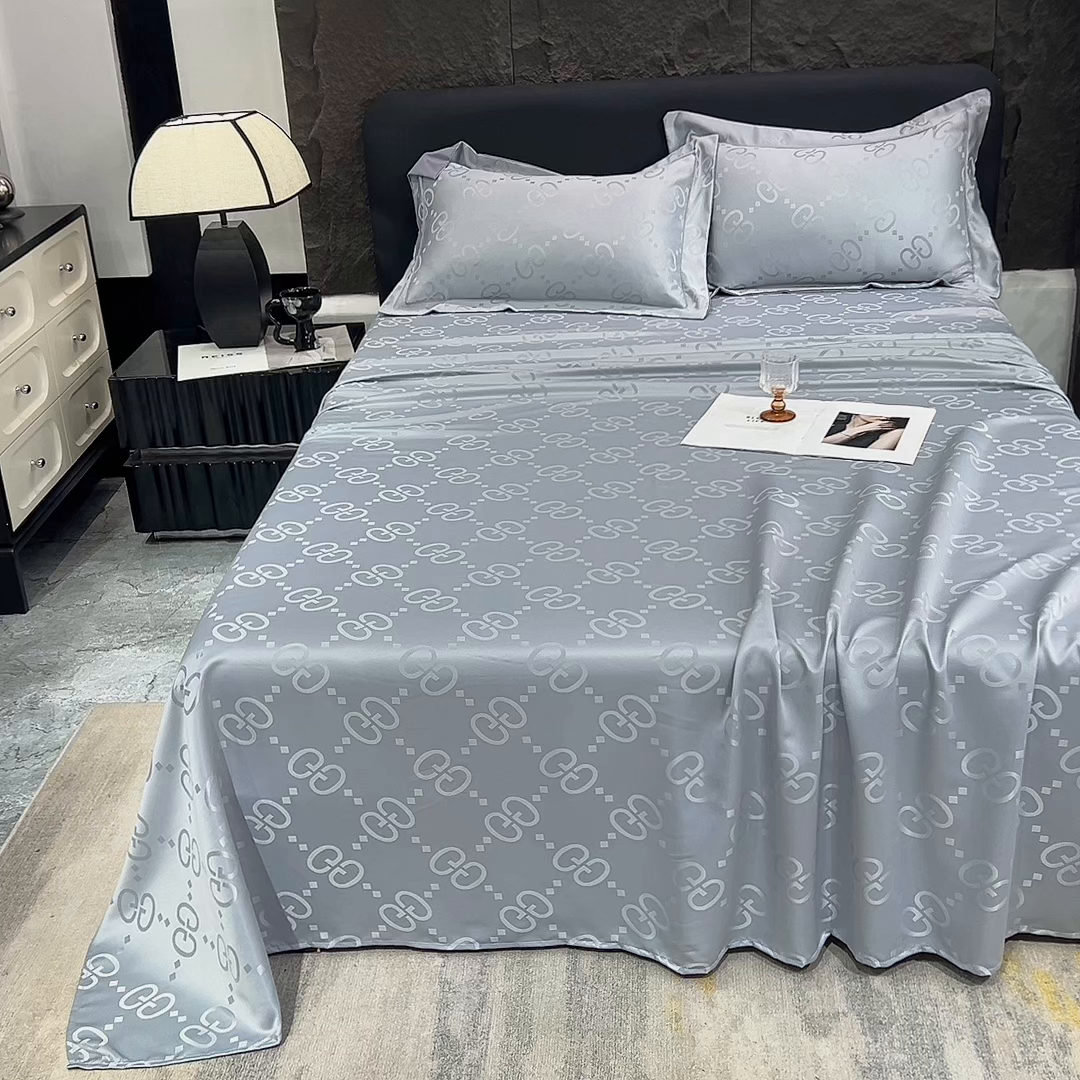 91家纺网 家纺一手货源 找家纺 经年 2026新款水洗真丝提花床单单床单床单单件 洛克-爵士灰