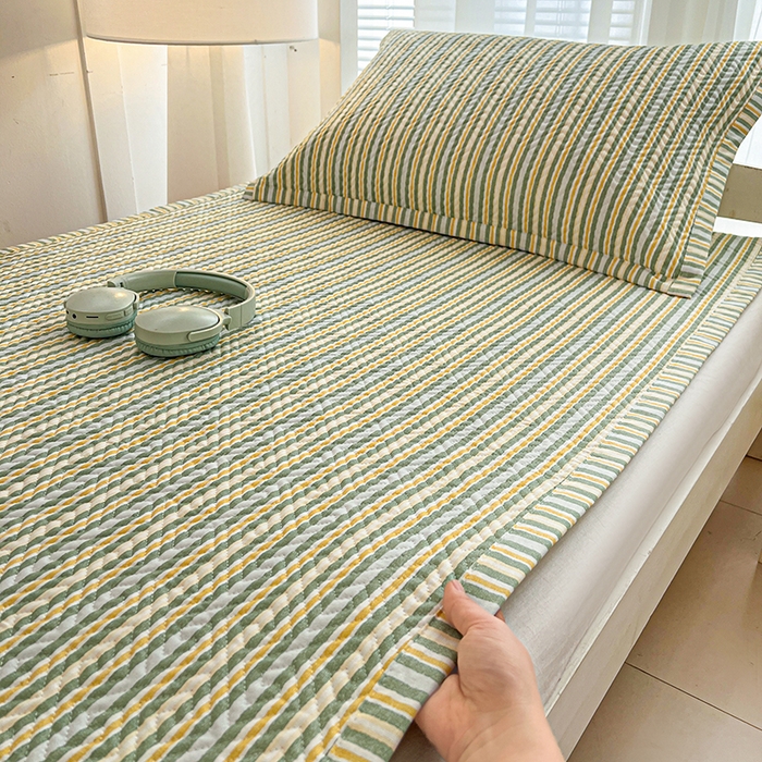 91家纺网 家纺一手货源 找家纺 （总）忆生活家纺 2026新款学生床全棉老粗布软凉席老粗布夹棉床盖上下铺