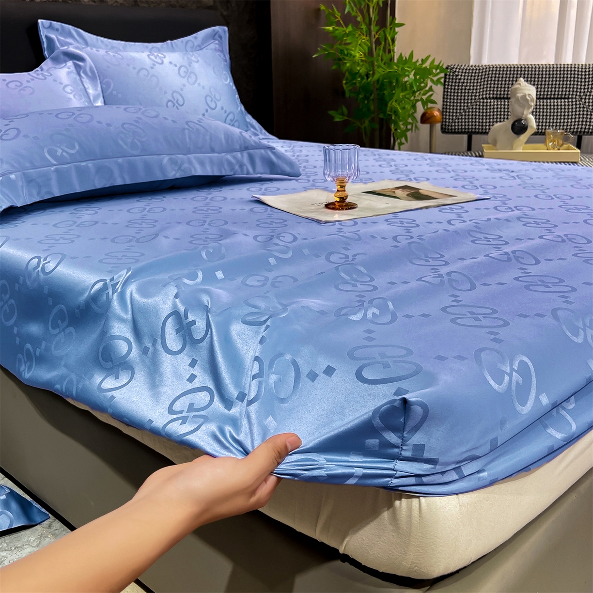 91家纺网 家纺一手货源 找家纺 （总）经年 2026新款水洗真丝提花床笠单床笠床笠单件