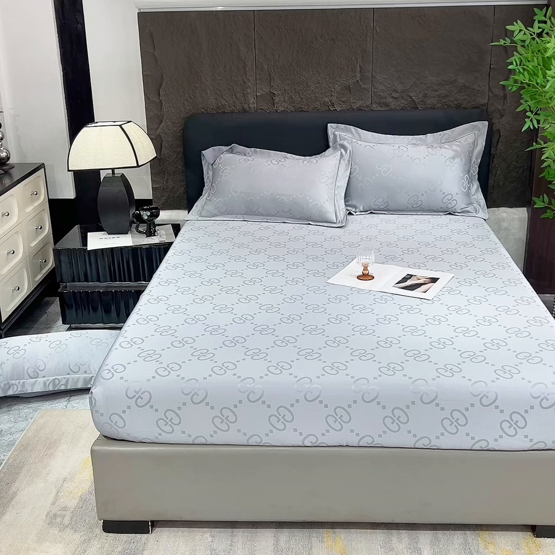 91家纺网 家纺一手货源 找家纺 经年 2026新款水洗真丝提花床笠单床笠床笠单件 洛克-爵士灰