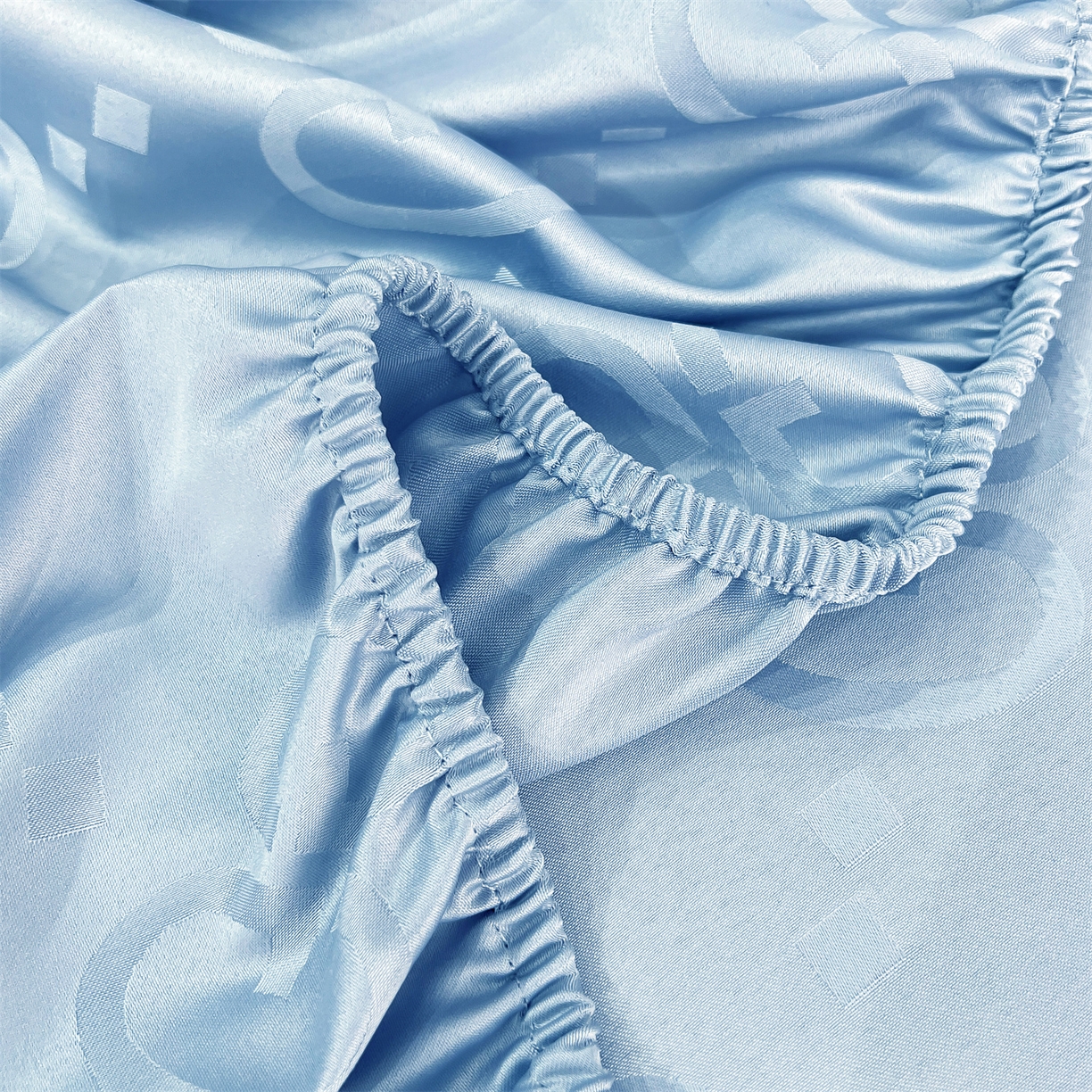 91家纺网 家纺一手货源 找家纺 经年 2026新款水洗真丝提花床笠单床笠床笠单件 洛克-天蓝