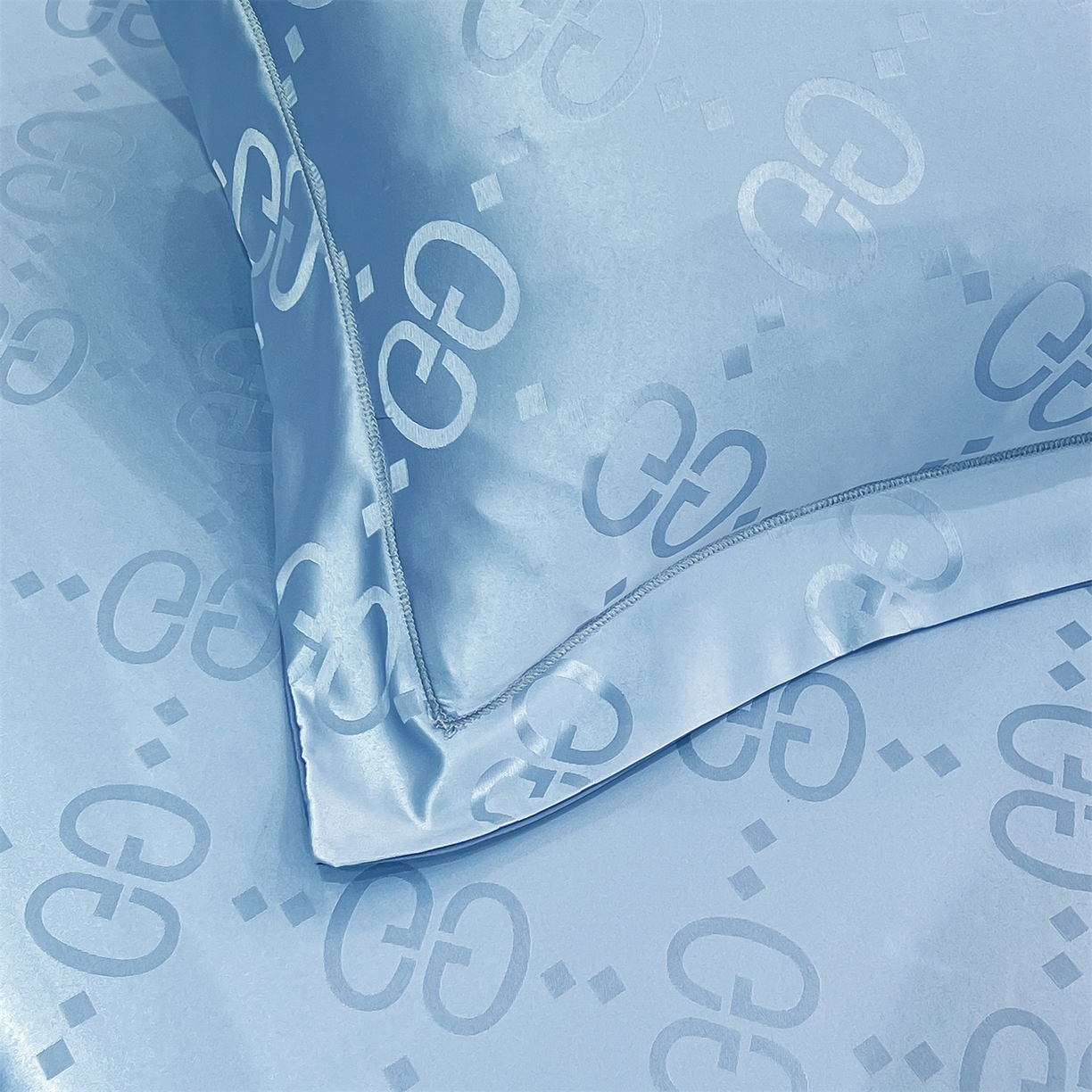 91家纺网 家纺一手货源 找家纺 经年 2026新款水洗真丝提花床笠单床笠床笠单件 洛克-天蓝