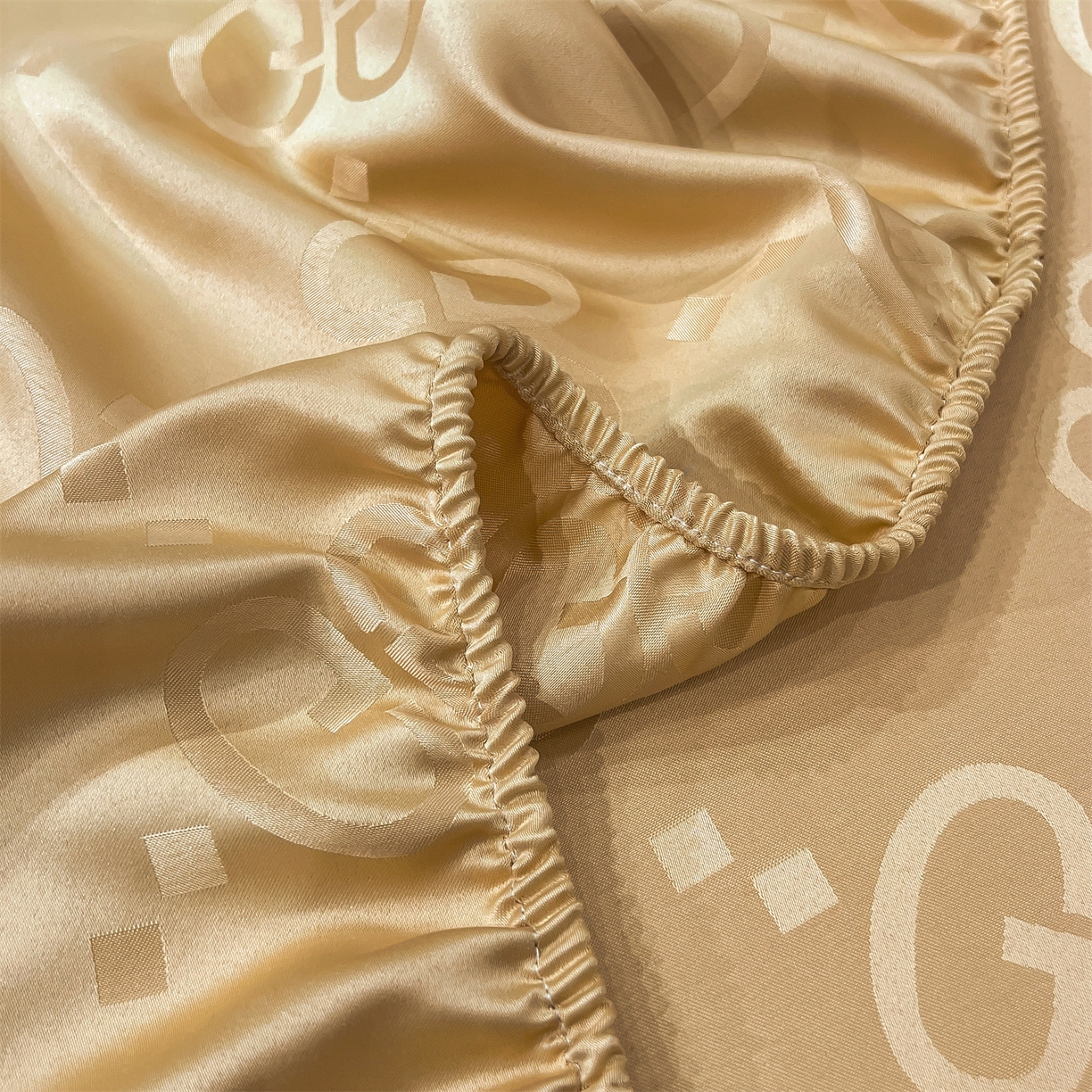 91家纺网 家纺一手货源 找家纺 经年 2026新款水洗真丝提花床笠单床笠床笠单件 洛克-香槟