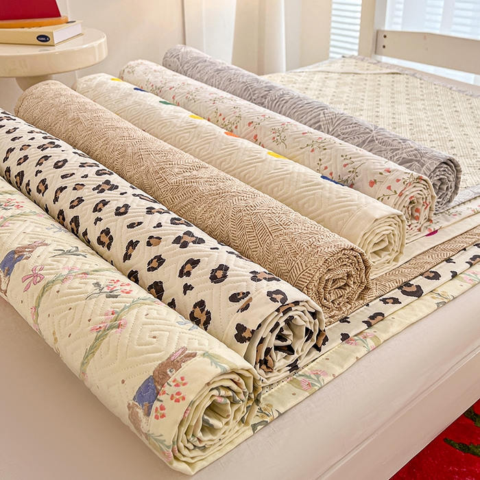 忆生活家纺 2026新款学生床全棉老粗布软凉席夹棉床盖 组合图