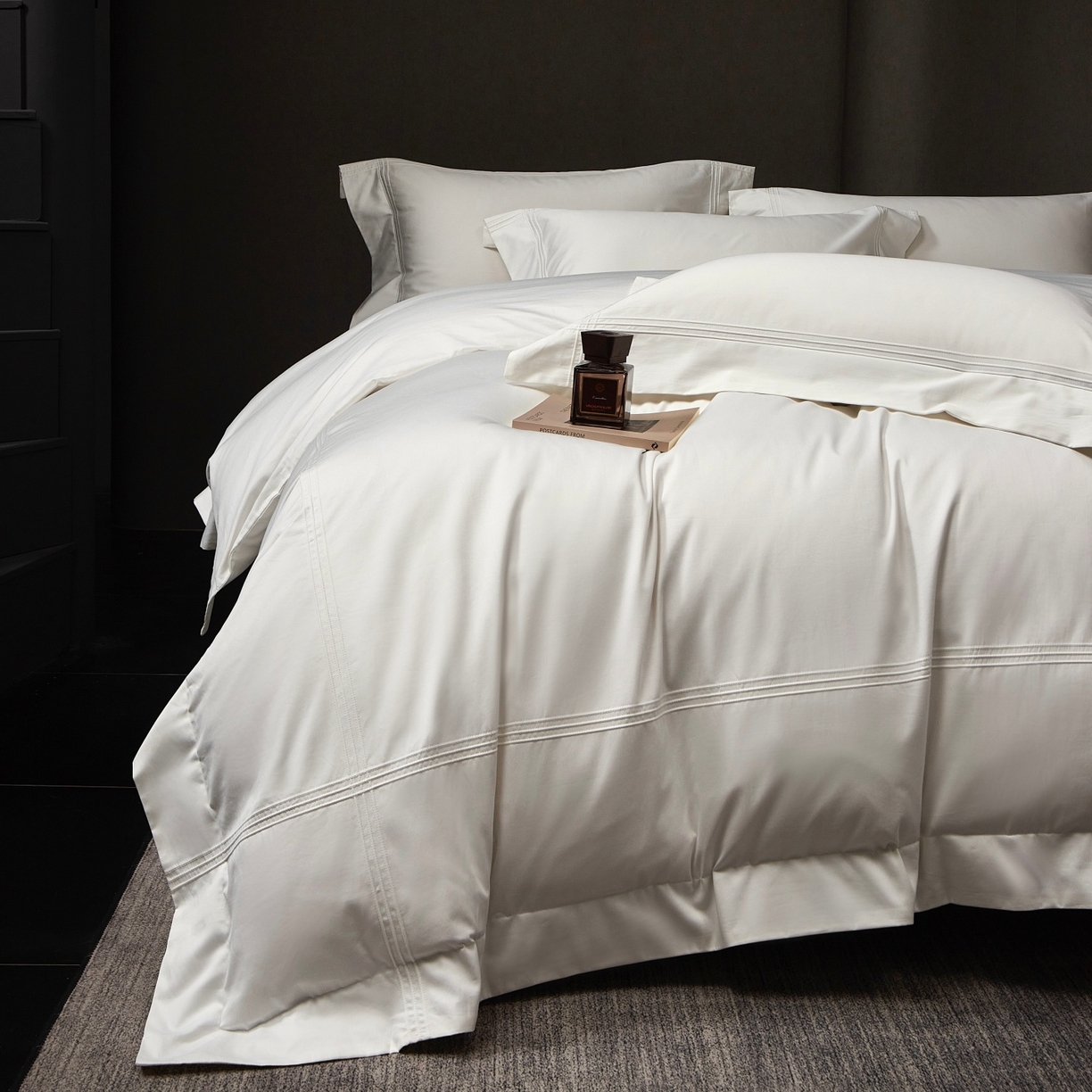 91家纺网 家纺一手货源 找家纺 （总）时亿家居 2026新款轻奢酒店风纯棉长绒棉四件套-曼哈顿