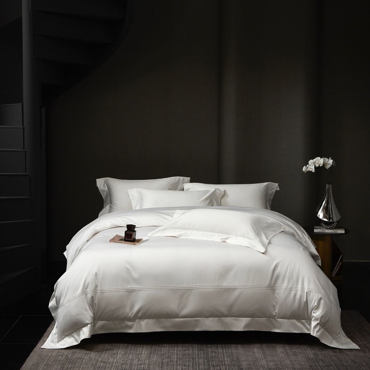 91家纺网 家纺一手货源 找家纺 （总）时亿家居 2026新款轻奢酒店风纯棉长绒棉四件套-曼哈顿