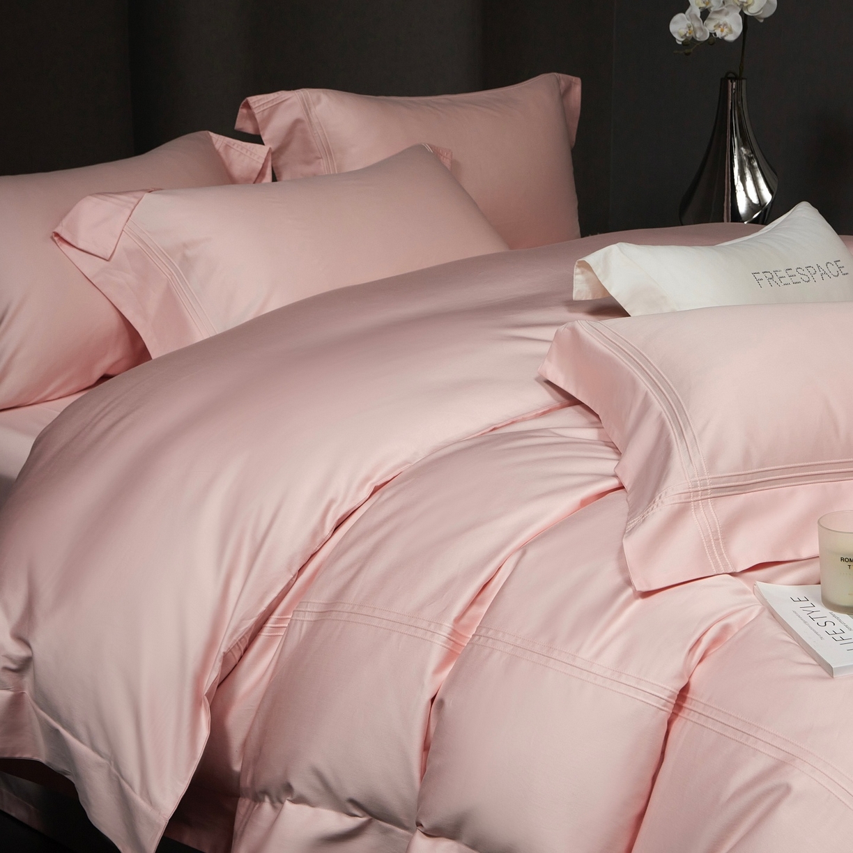 91家纺网 家纺一手货源 找家纺 （总）时亿家居 2026新款轻奢酒店风纯棉长绒棉四件套-曼哈顿