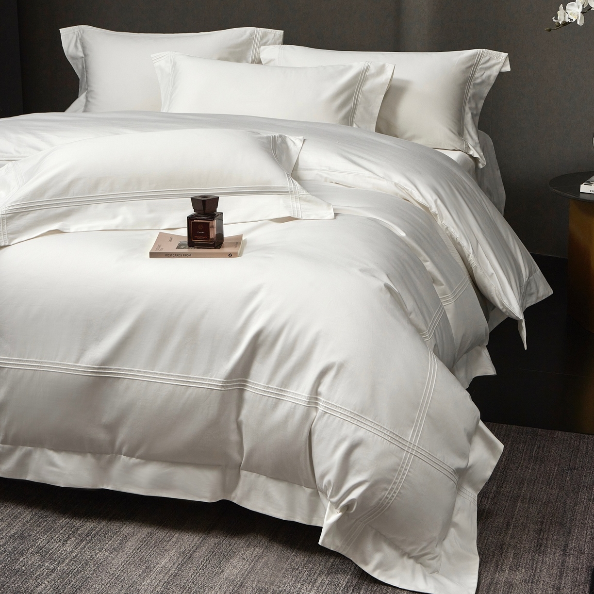 91家纺网 家纺一手货源 找家纺 （总）时亿家居 2026新款轻奢酒店风纯棉长绒棉四件套-曼哈顿