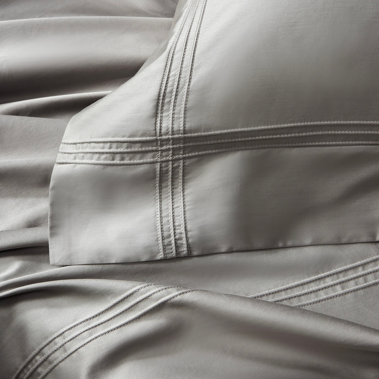 91家纺网 家纺一手货源 找家纺 时亿家居 2026新款轻奢酒店风纯棉长绒棉四件套-曼哈顿 曼哈顿-灰