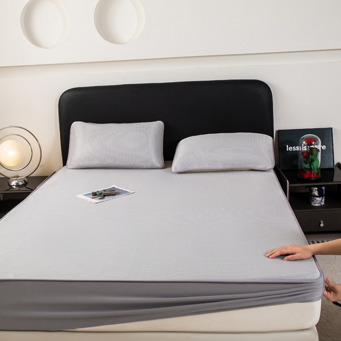 91家纺网 家纺一手货源 找家纺 （总）春寻家纺 2026春夏新款千鸟格碳光冰丝席复合三明治款凉席席子