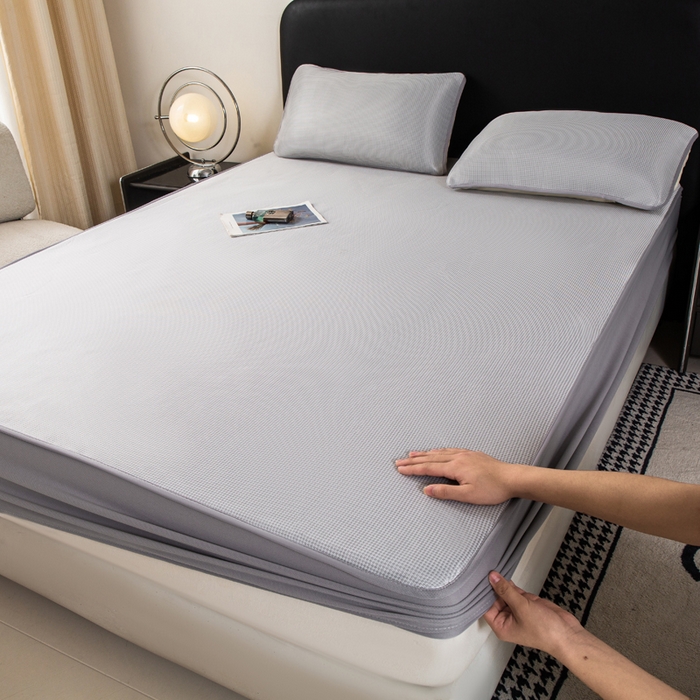 91家纺网 家纺一手货源 找家纺 （总）春寻家纺 2026春夏新款千鸟格碳光冰丝席复合三明治款凉席席子