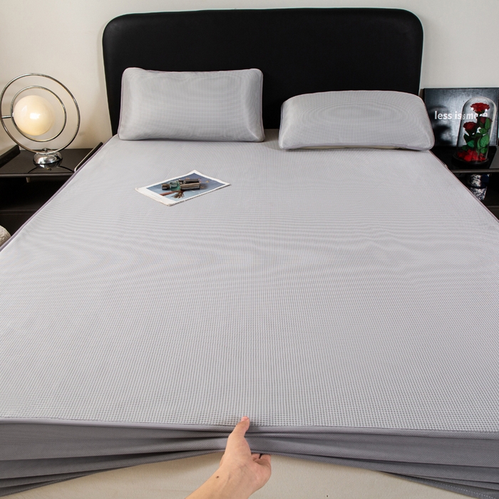 91家纺网 家纺一手货源 找家纺 （总）春寻家纺 2026春夏新款千鸟格碳光冰丝席复合三明治款凉席席子