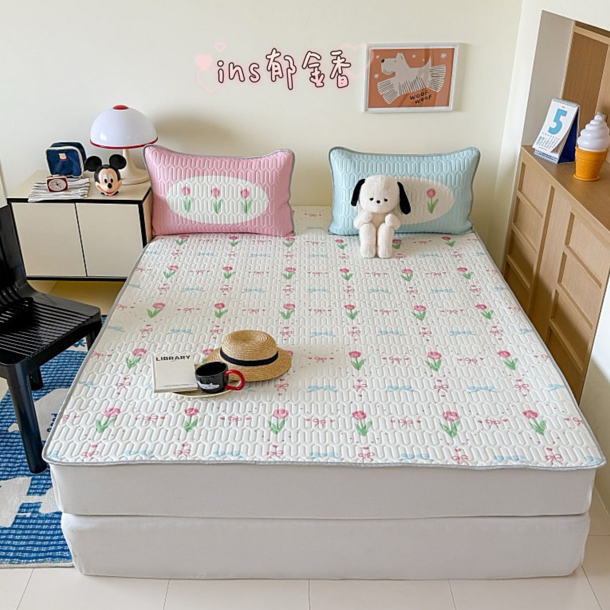 91家纺网 家纺一手货源 找家纺 （总）顾里家纺 2026春夏新款A类凉感丝大版乳胶席三件套凉席席子