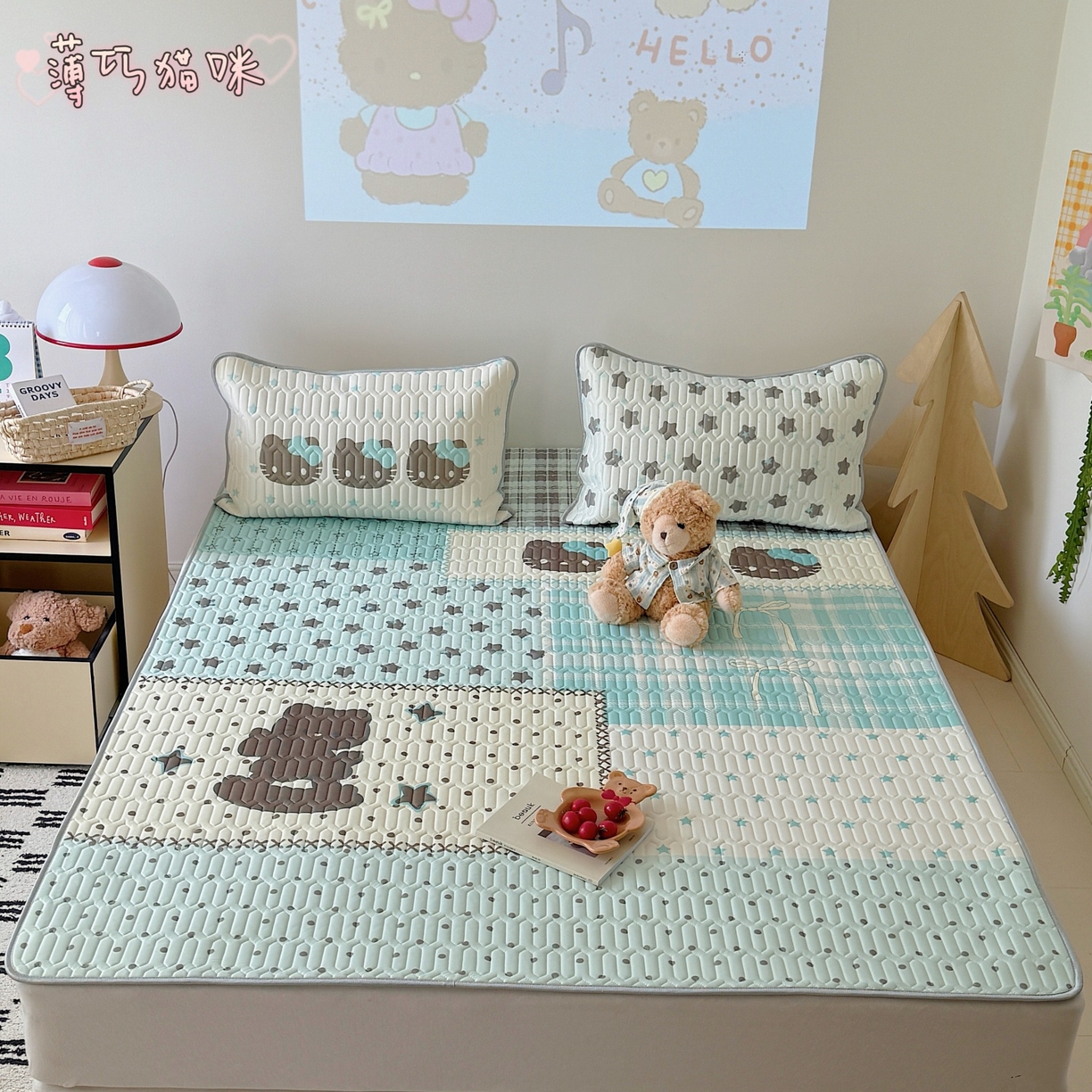 91家纺网 家纺一手货源 找家纺 （总）顾里家纺 2026春夏新款A类凉感丝大版乳胶席三件套凉席席子