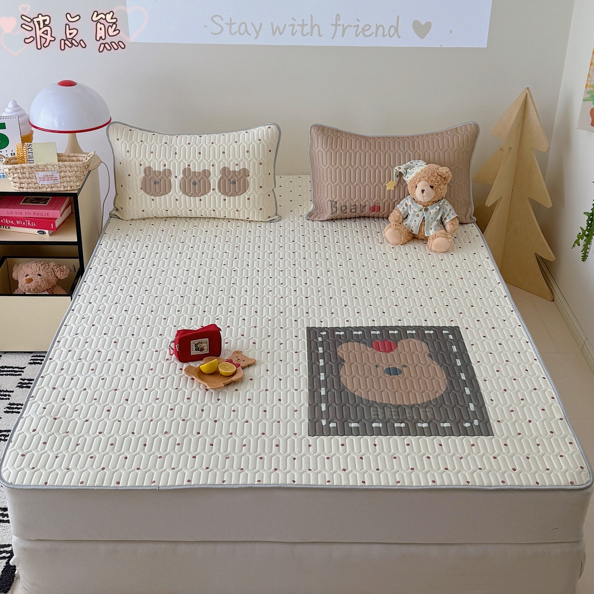 91家纺网 家纺一手货源 找家纺 （总）顾里家纺 2026春夏新款A类凉感丝大版乳胶席三件套凉席席子