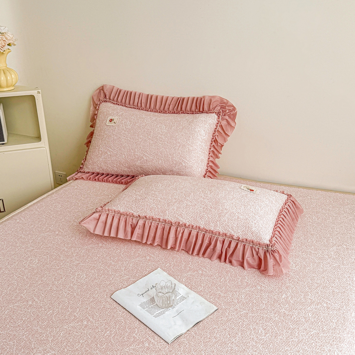 91家纺网 家纺一手货源 找家纺 （总）情恒家纺 2026春夏新款PE提花肌理纹床笠式床裙席凉席席子-安娜