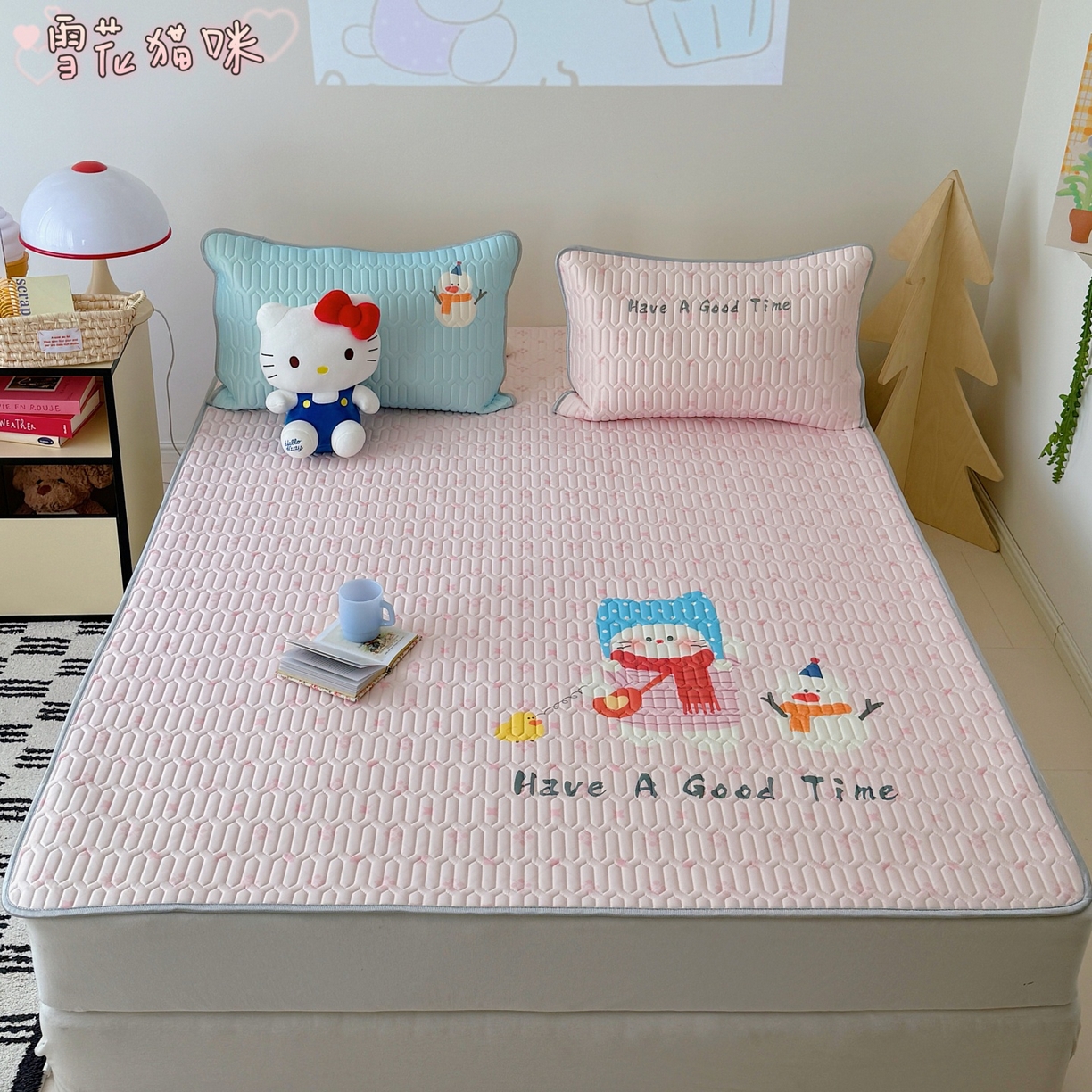 91家纺网 家纺一手货源 找家纺 （总）顾里家纺 2026春夏新款A类凉感丝大版乳胶席三件套凉席席子