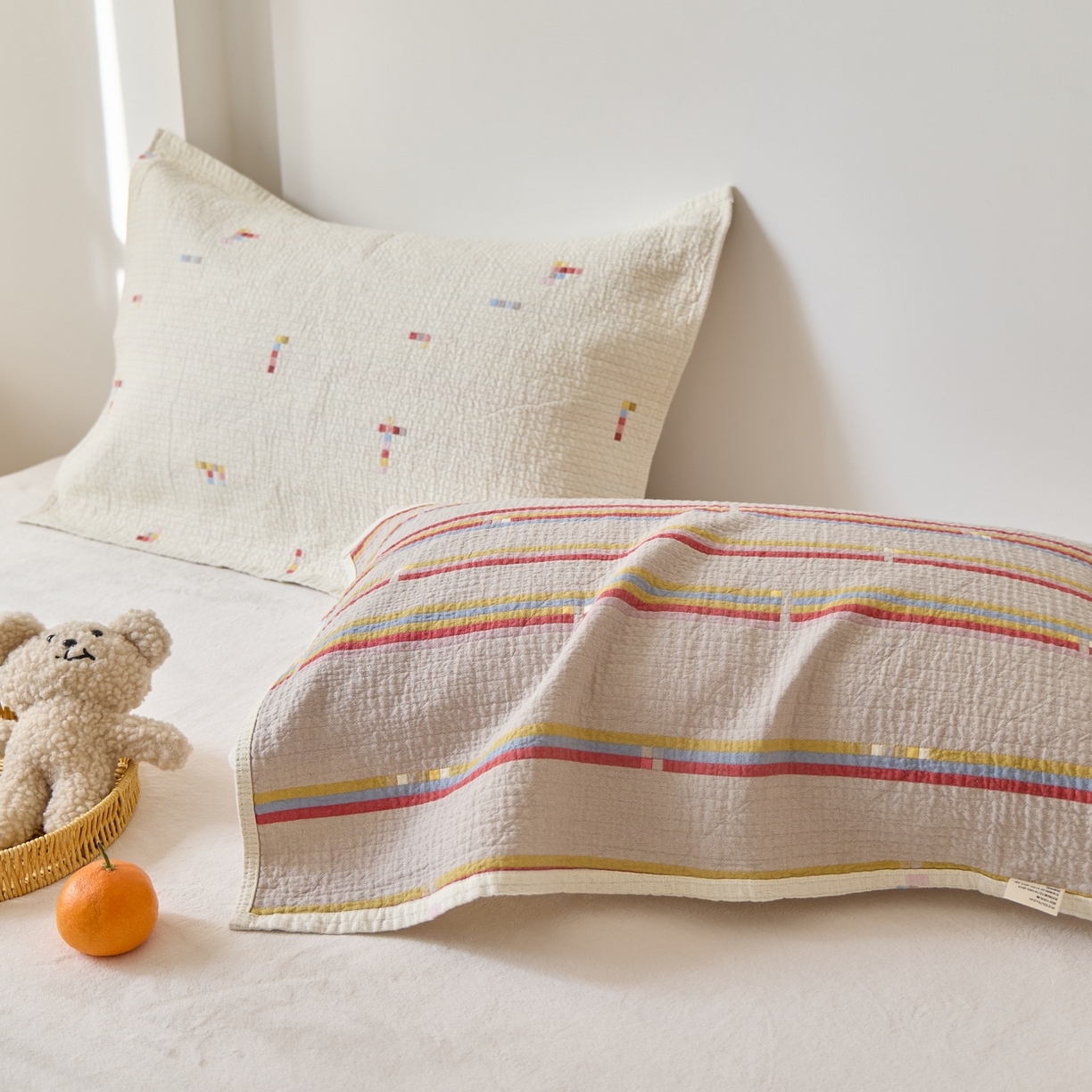 91家纺网 家纺一手货源 找家纺 沐瑟家纺 2026新款安心棉枕巾 俄罗斯方块