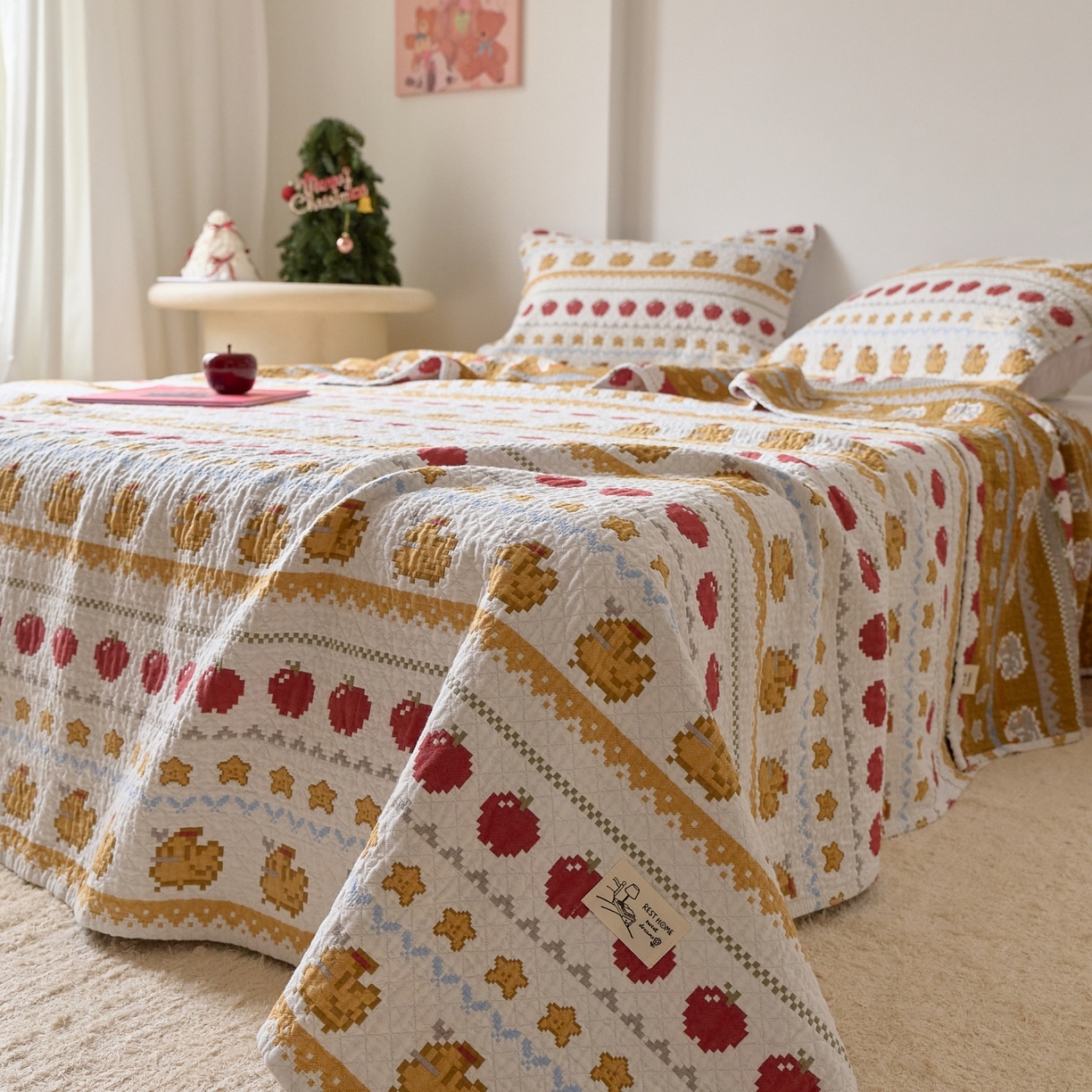 91家纺网 家纺一手货源 找家纺 沐瑟家纺 2026新款安心棉枕巾 小鸡