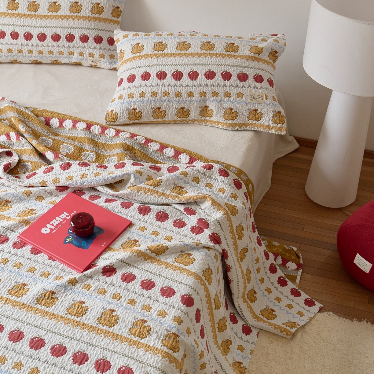 91家纺网 家纺一手货源 找家纺 沐瑟家纺 2026新款安心棉枕巾 小鸡