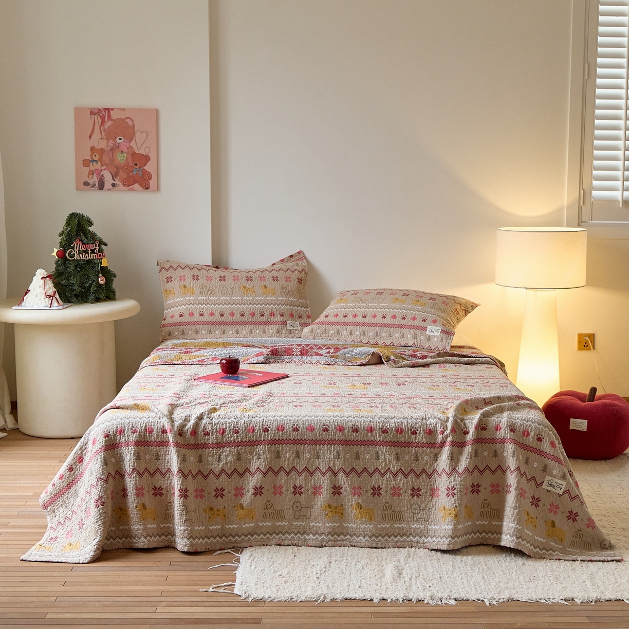 91家纺网 家纺一手货源 找家纺 沐瑟家纺 2026新款安心棉枕巾 小脚丫小狗