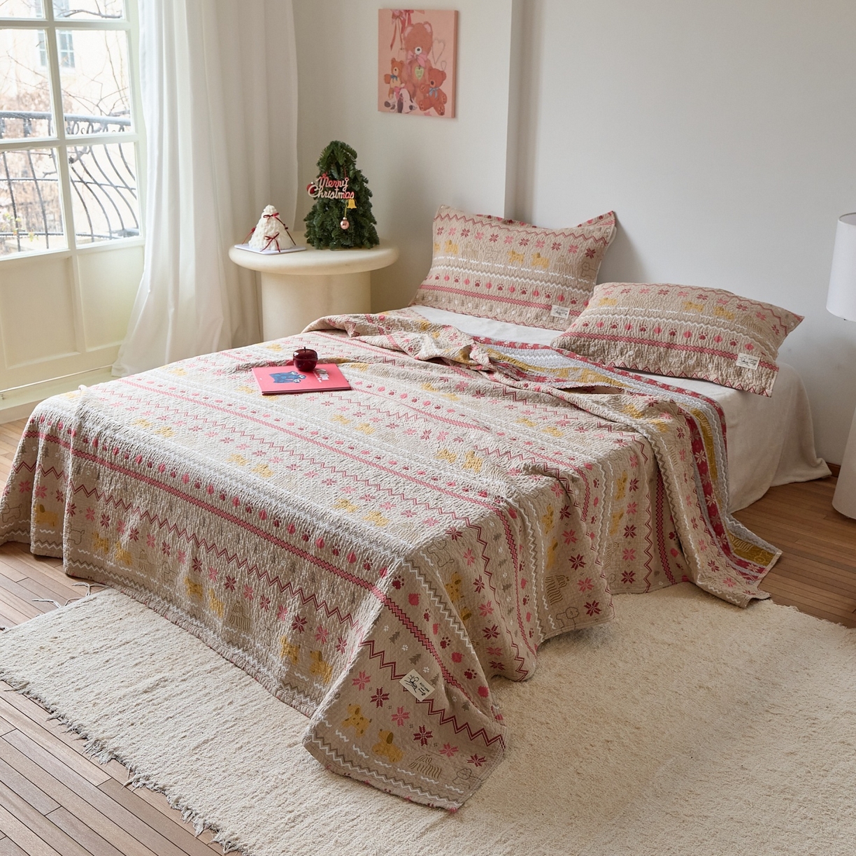 91家纺网 家纺一手货源 找家纺 沐瑟家纺 2026新款安心棉枕巾 小脚丫小狗