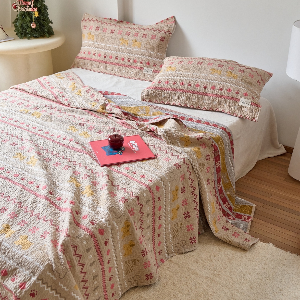 91家纺网 家纺一手货源 找家纺 沐瑟家纺 2026新款安心棉枕巾 小脚丫小狗