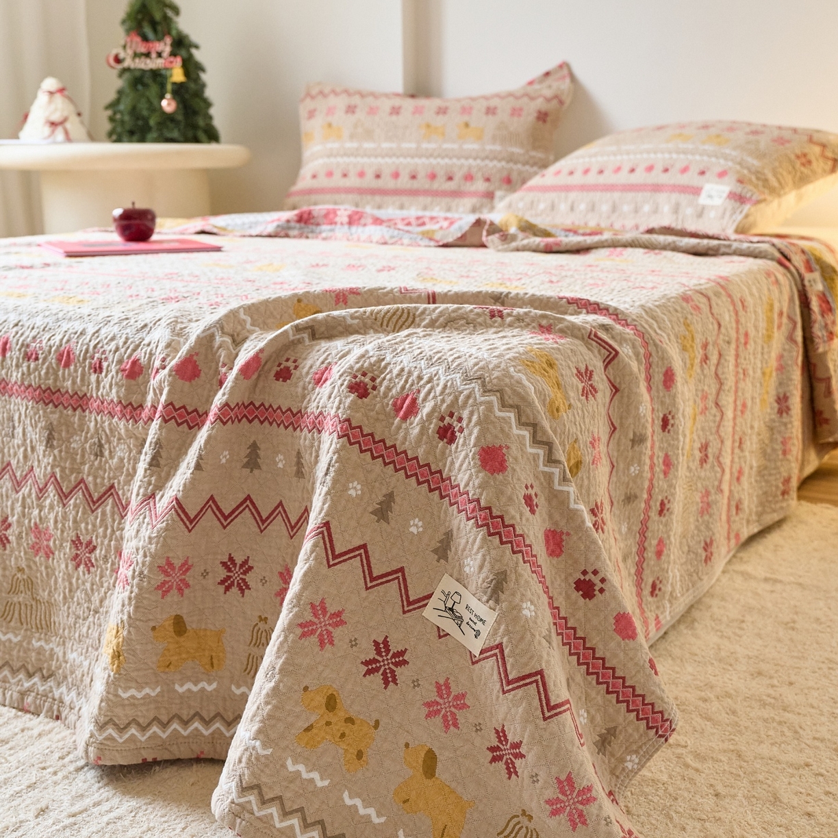 91家纺网 家纺一手货源 找家纺 沐瑟家纺 2026新款安心棉枕巾 小脚丫小狗