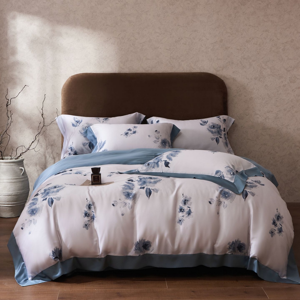 南通朵美纺织品有限公司 2026新款100支天丝系列夏被四件套四件套 水墨丹青