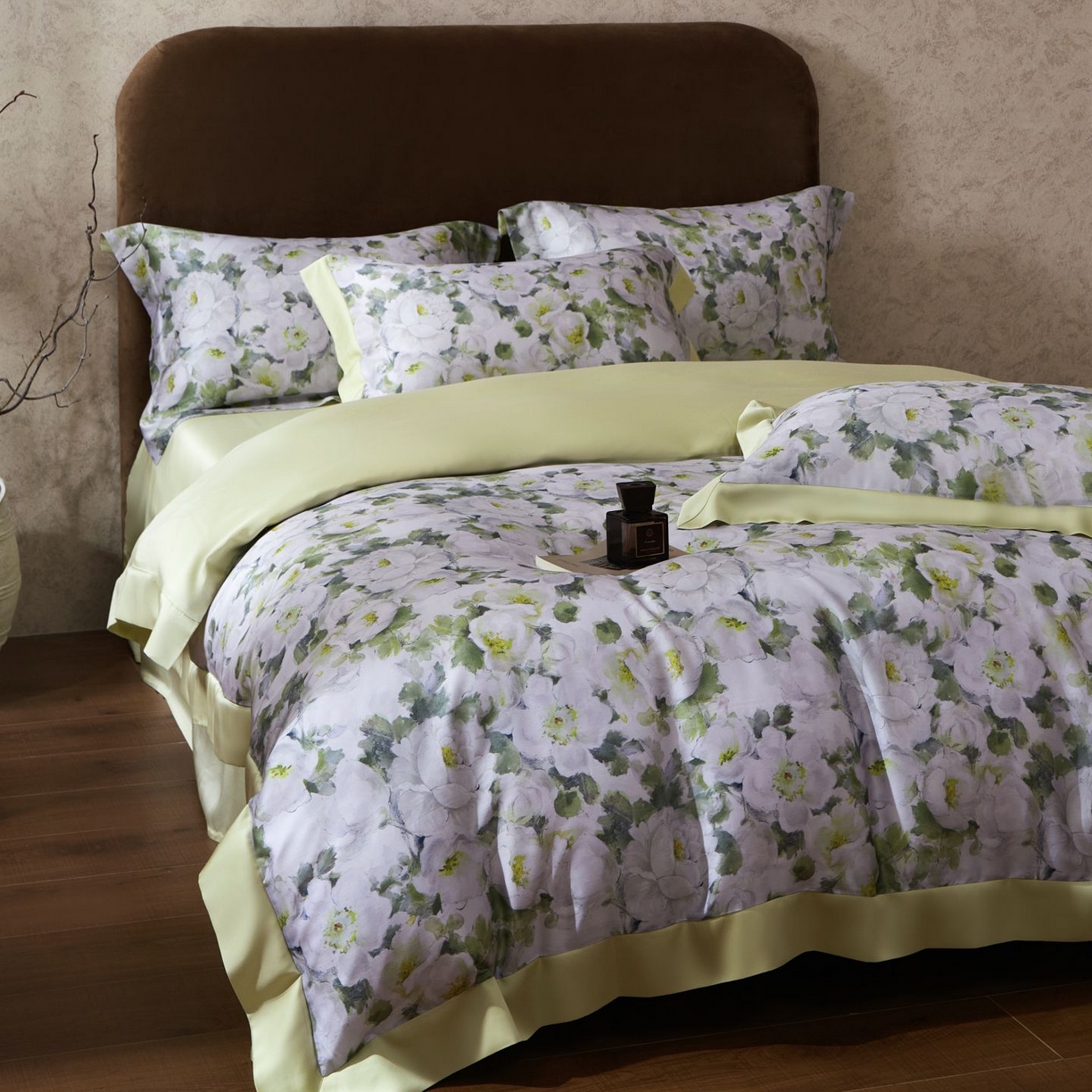 91家纺网 家纺一手货源 找家纺 南通朵美纺织品有限公司 2026新款100支天丝系列夏被四件套四件套 春色满园