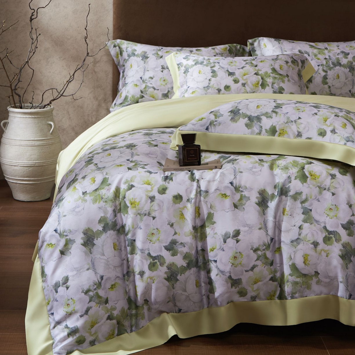 91家纺网 家纺一手货源 找家纺 南通朵美纺织品有限公司 2026新款100支天丝系列夏被四件套四件套 春色满园