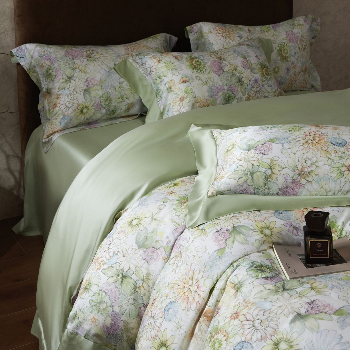 91家纺网 家纺一手货源 找家纺 南通朵美纺织品有限公司 2026新款100支天丝系列夏被四件套四件套 绿意盎然