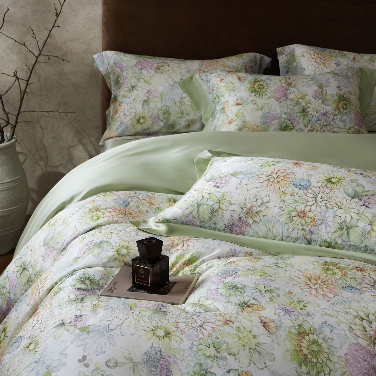 91家纺网 家纺一手货源 找家纺 南通朵美纺织品有限公司 2026新款100支天丝系列夏被四件套四件套 绿意盎然